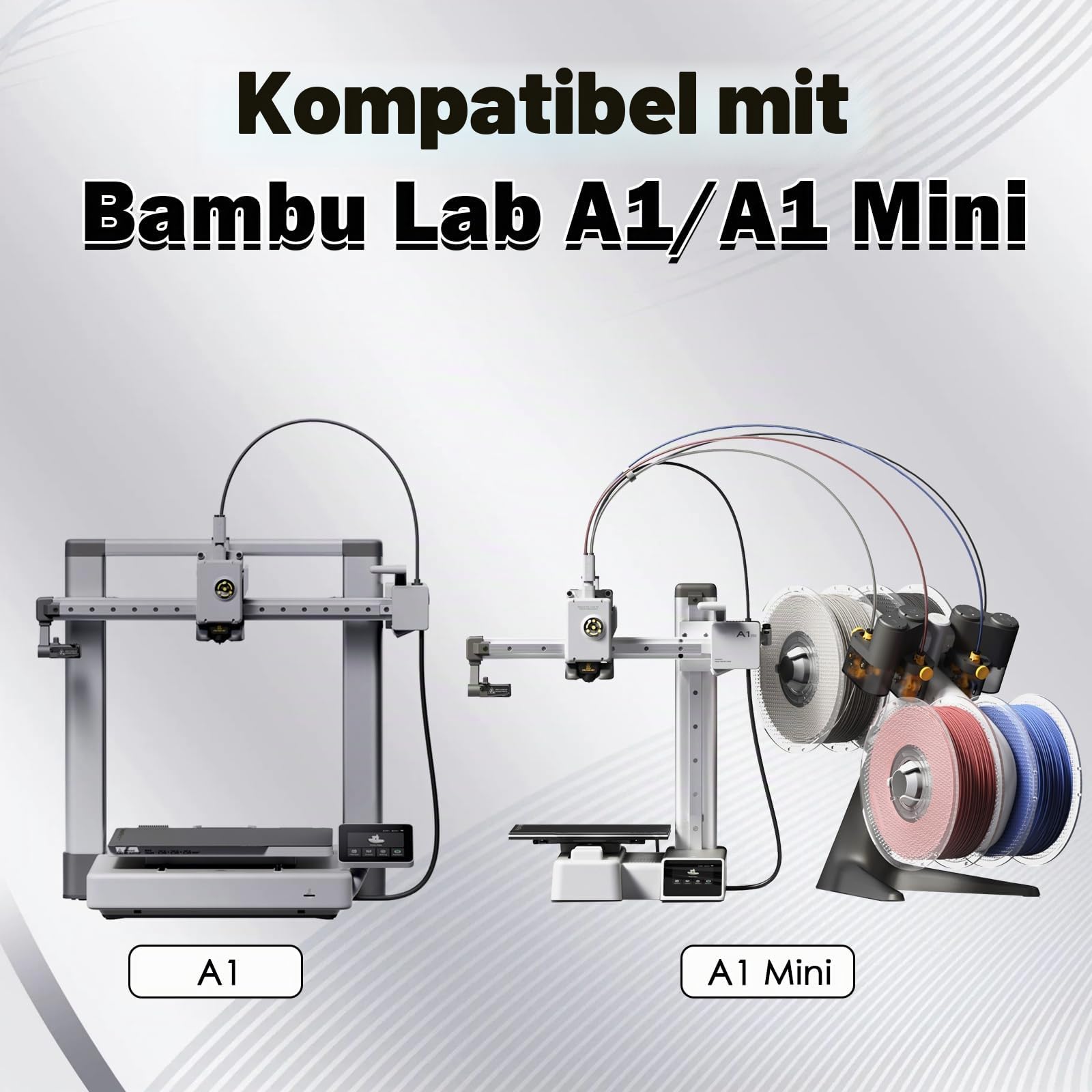 3 Stück A1/A1 MINI Hotend Kits 0.2MM 0.4MM 0.6MM gehärtete Stahldüse hitzebeständigem Extruder Hot End Druckkopf Silikon Schutzhüllen Ersatz für Bambu Lab A1/A1 MINI 3D Drucker Zubehör