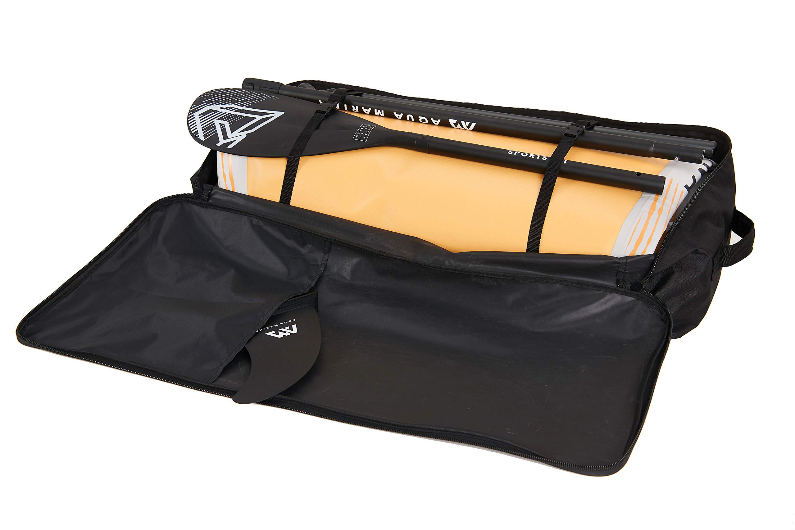 AM Aqua Marina Reißverschluss-Rucksack für iSUP und Zubehör Größe S (Vibrant/Breeze/Vapor/Coral/Wave) Schwarz/Weiß, 05.457.01