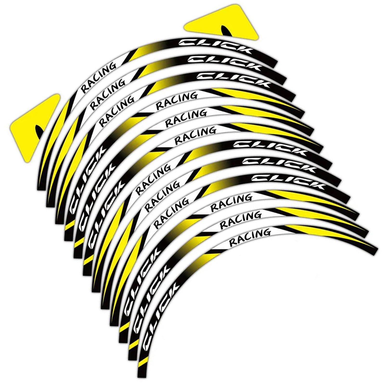 Decorative Stickers Wheel Sticker Reflective Motorcycle Accessories Inside of Hub Decals Rim Stripe Tape for Click 160 125i 125 150 150i(Yellow)