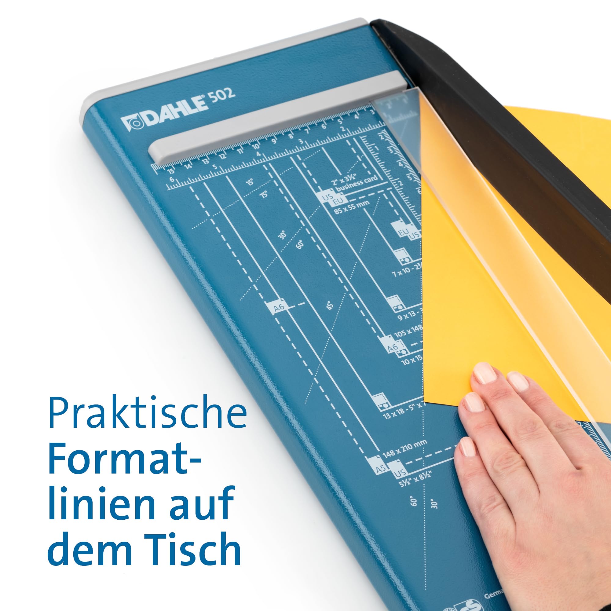 Dahle 502 Papierschneider DIN A4 8 Blatt Schneidleistung Blau