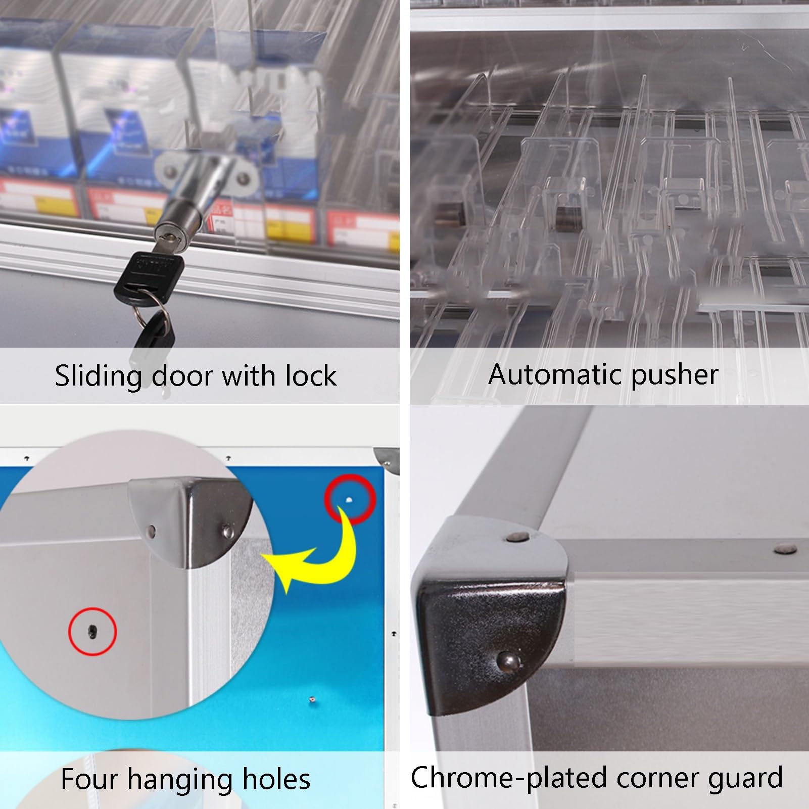 GOCHUSX Aluminum Alloy Cigarette Display Cabinet, Cigarette Case Display Cabinet, Sliding Acrylic Door, Wall Mounted Cigarette Rack for Market Store Retail(80.5x30.5x60cm)