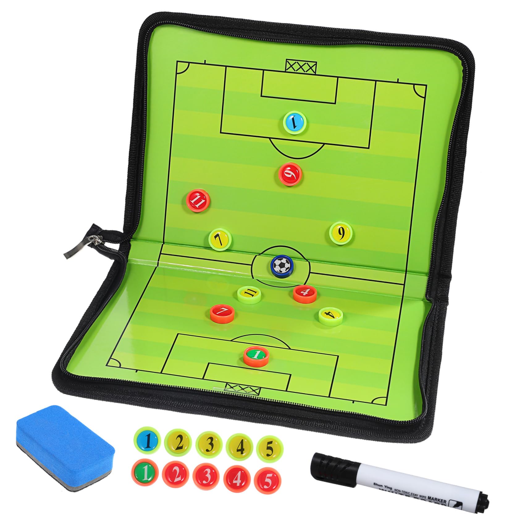BESPORTBLE Portable Soccer Soccer Training Board Magnetic Surface Reversible Whiteboard for Match Planning