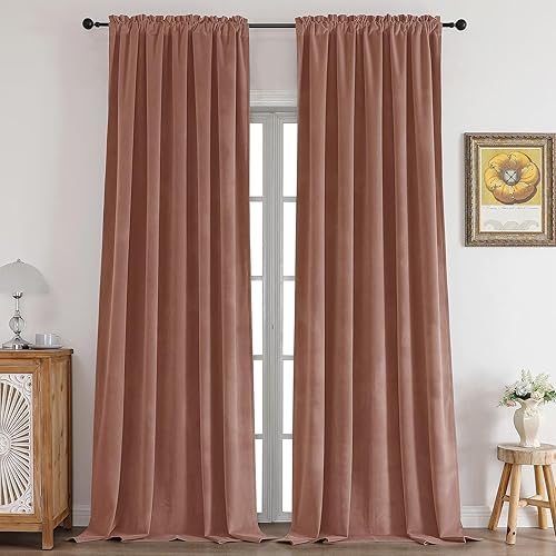 Miniatura 10 de CUCRAF Cortinas opacas de terciopelo negro de 90 pulgadas de largo, súper suaves para oscurecer la habitación, con bolsillo para barra, cortinas de