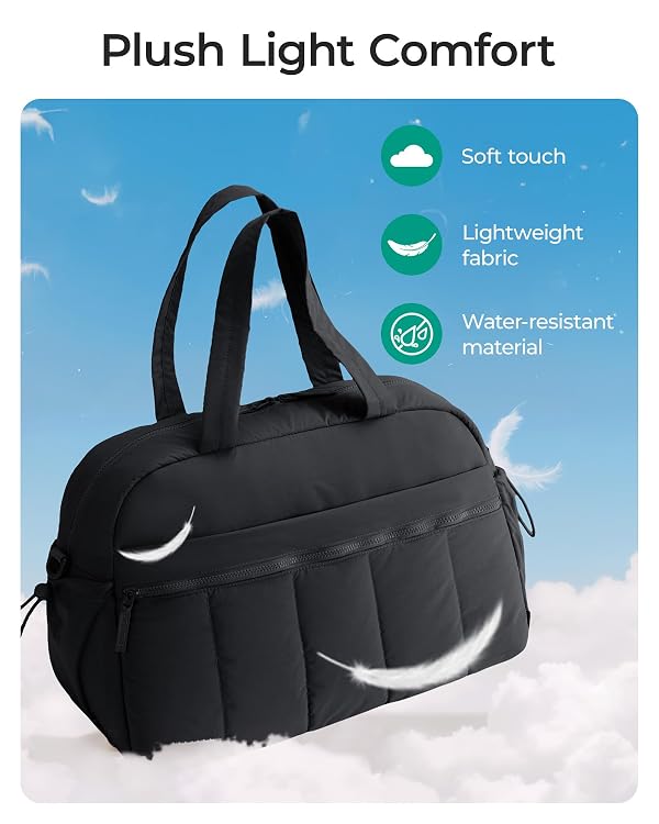 BAGSMART Gym Bag for Women, Duffle Bag for Travel with Wet Pocket, Lightweight Carry on Weekender Duffel, Water Resistant by BAGSMART - Used condition - Image 5