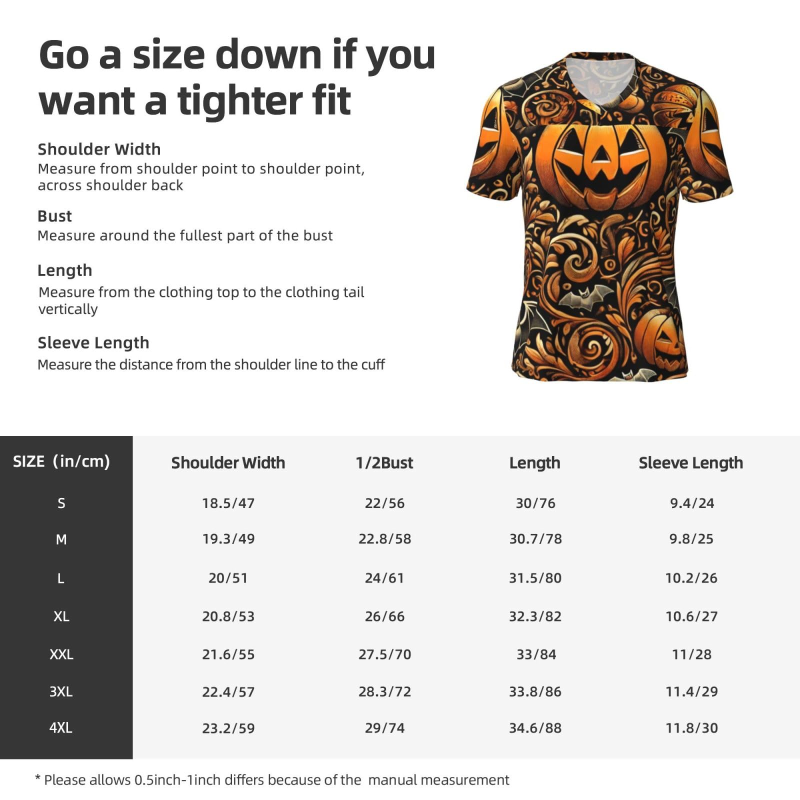 Stylish Athletic Sports Jersey Holiday-Pumpkin-Bats-Swirls Men's Rugby Jersey Xx-Large