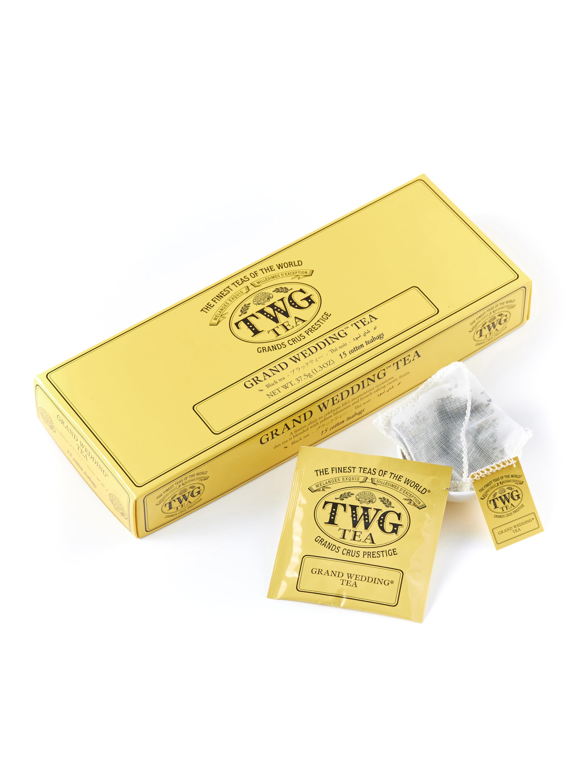 TWG Tea | Grand Wedding Tea | Black Tea | Sunflowers and Exotic Fruits | 15 Hand Sewn Cotton Teabags | Gift Set