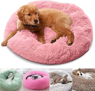 Caminha PET NUVEM PELUCIA REDONDA P 40X40X12 Cachorros E Gatos CAMA DONUT FUNDO ANTIDERRAPANTE E IMPERMEAVEL (ROSA)