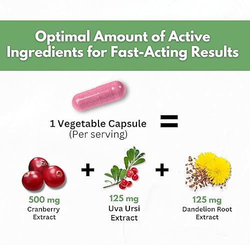 Miniatura 4 de Píldoras de extracto de arándano – Concentrado de fruta entera 50:1 súper fuerte equivale a 25,000 mg de arándanos frescos más diente de león y Uva