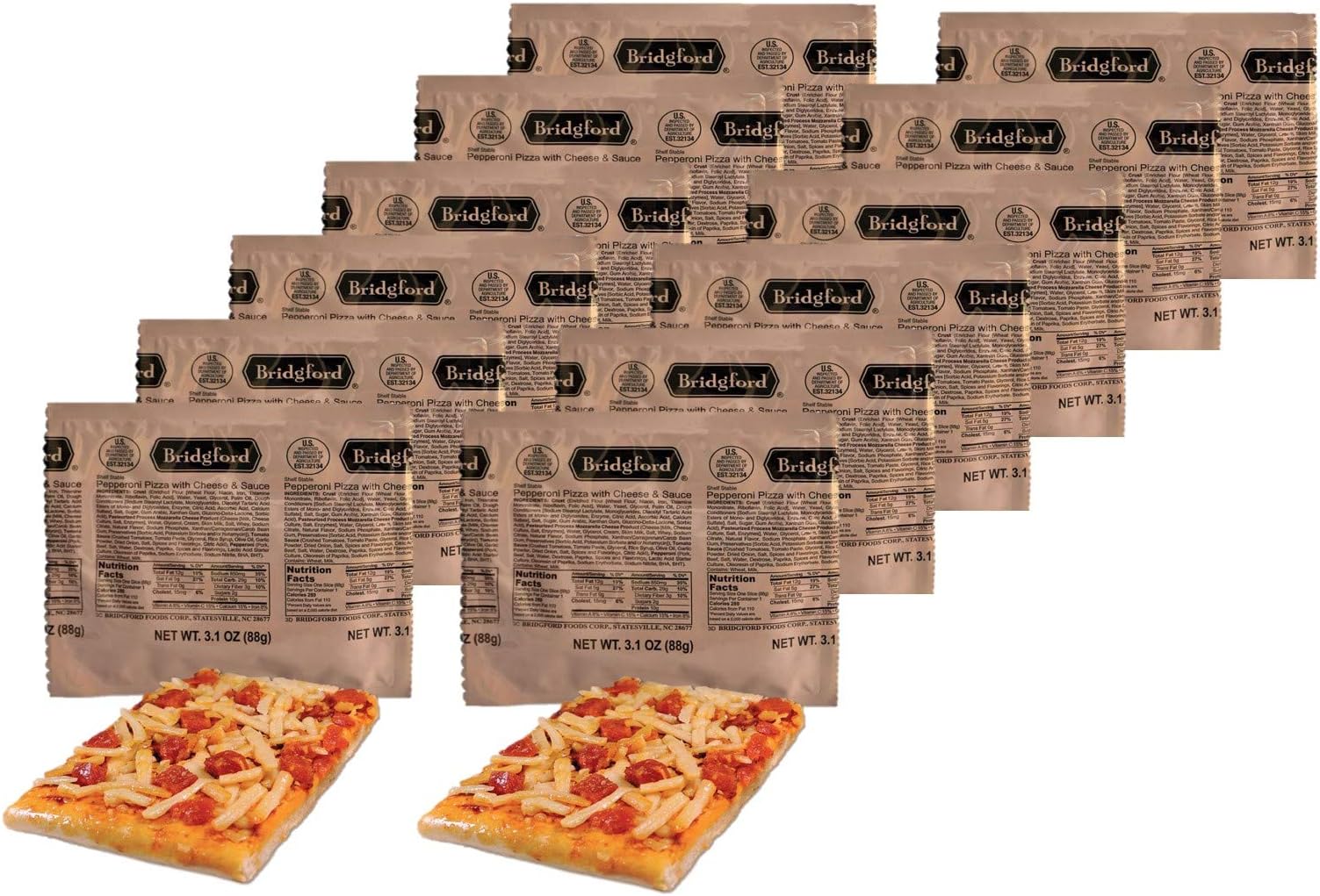 Pepperoni Pizza Slices / MRE 'Meal, Ready to Eat' / 3, 6, 9 or 12 pack options! (12 pack)