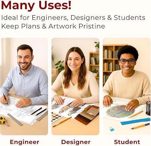 Miniatura 6 de Dunwell Protectores de hojas de 11 x 17 pulgadas (paquete de 25, pesado), fundas de plástico de tamaño mayor de 11 x 17 pulgadas, 3 agujeros