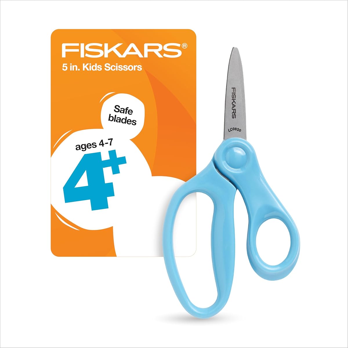 5" Pointed-Tip Kids Scissors, Ages 4-7, Turquoise | Scissors with Safety Edge Blades for School or Crafting, Ergonomic Handles Designed for Kids Hands, Back to School Supplies
