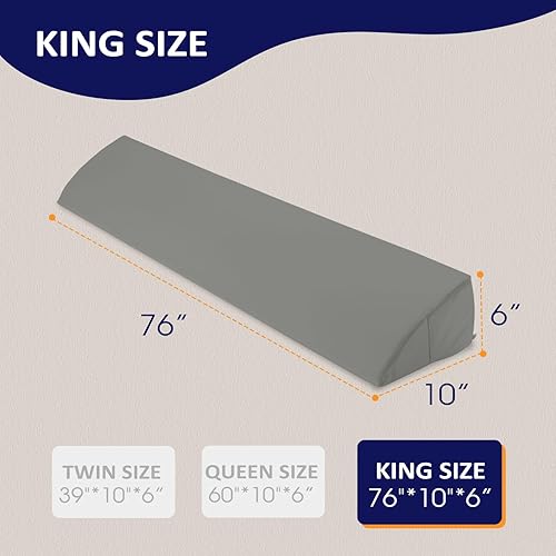 Miniatura 7 de downluxe Almohada de cuña de cama tamaño King para cabecero, almohada de cabecero para cama King, relleno de espacio de colchón para cerrar el
