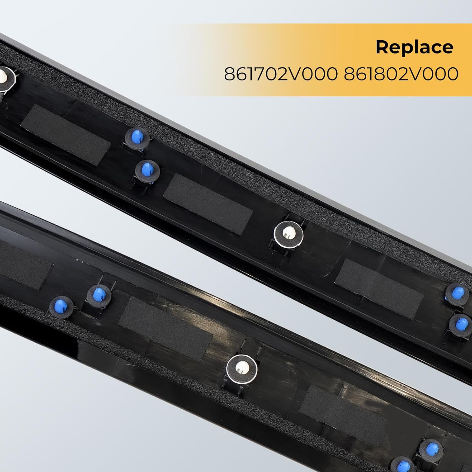 Left & Right Windshield A-Pillar Trim Molding Compatible with Hyundai Veloster 2012-2017 Replace 861702V000 861802V000 Driver & Passenger Side Window A-Pillar Trim Panel Outside