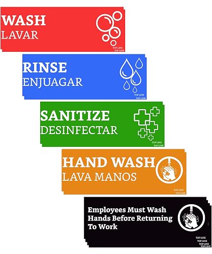 Wash Rinse Sanitize Sink Labels 12 Labels 3 Compartment Sink Labels