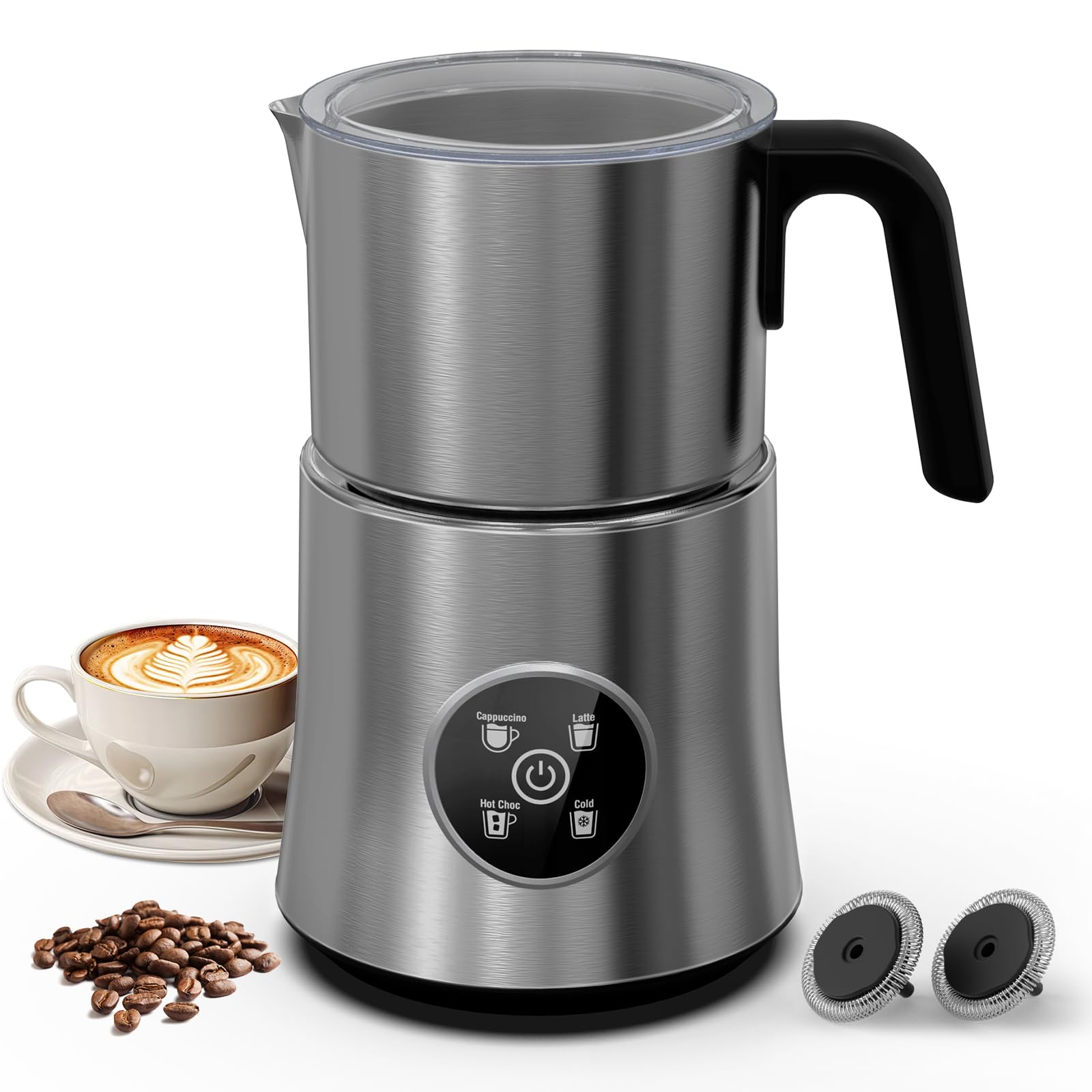 Photo 1 of PSIIDAN Milk Frother and Steamer, 4-in-1 Automatic Hot/Cold Foam Maker