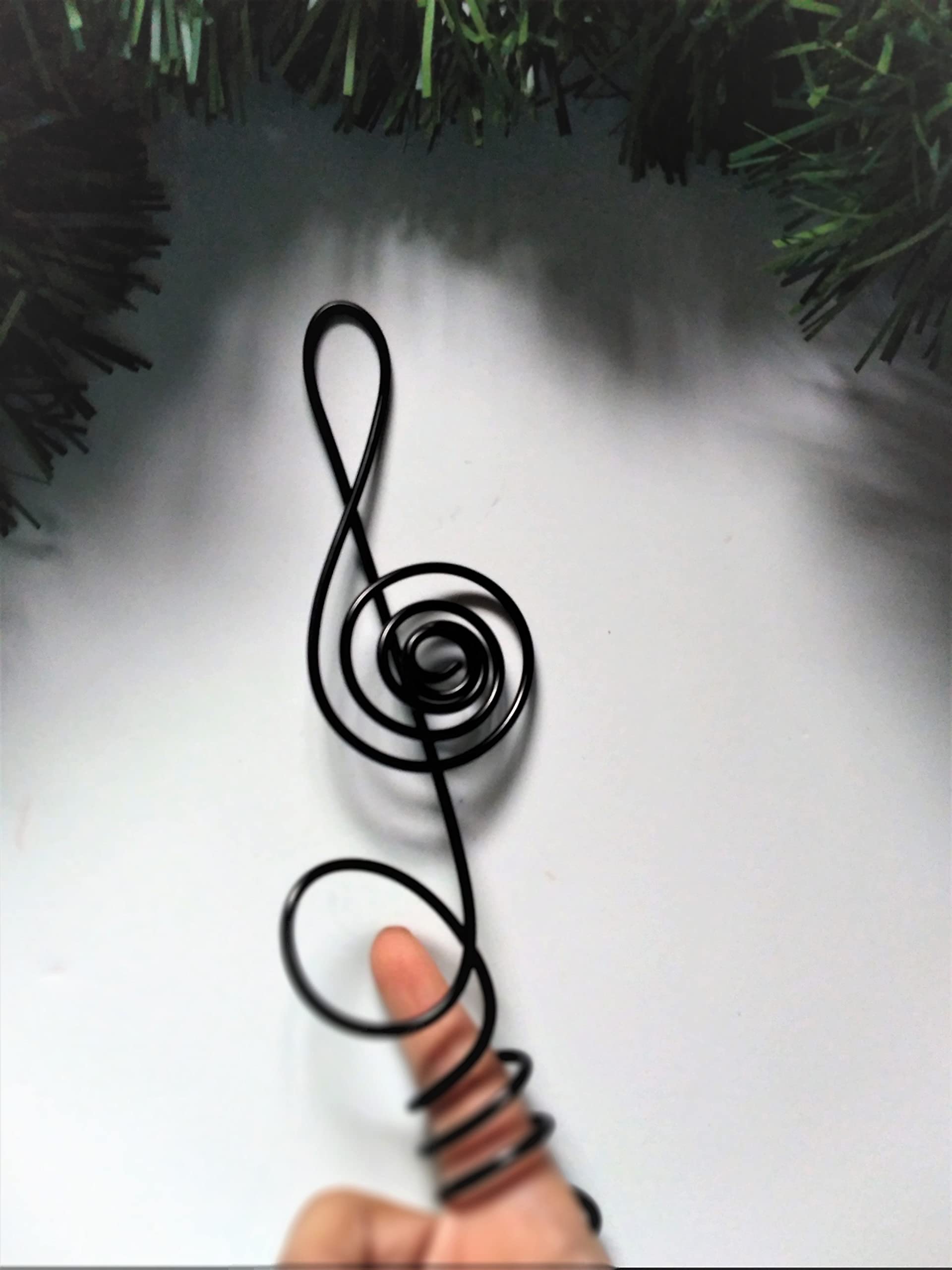 Small Treble Clef Wire Tree Topper For Mini Music Themed Christmas Tree