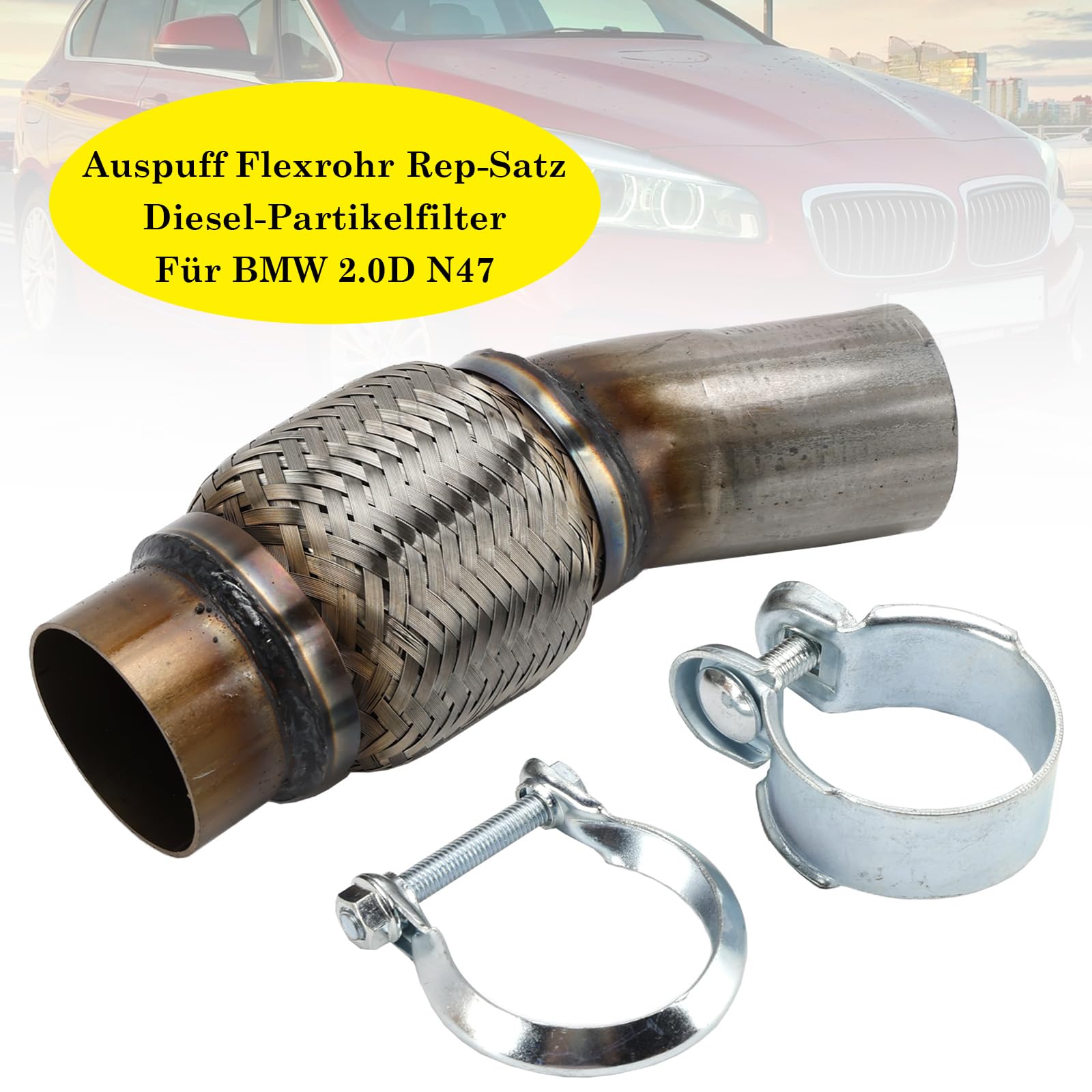 Exhaust Flex Pipe Repair Set Diesel Particulate Filter pour BMW 2.0D N47
