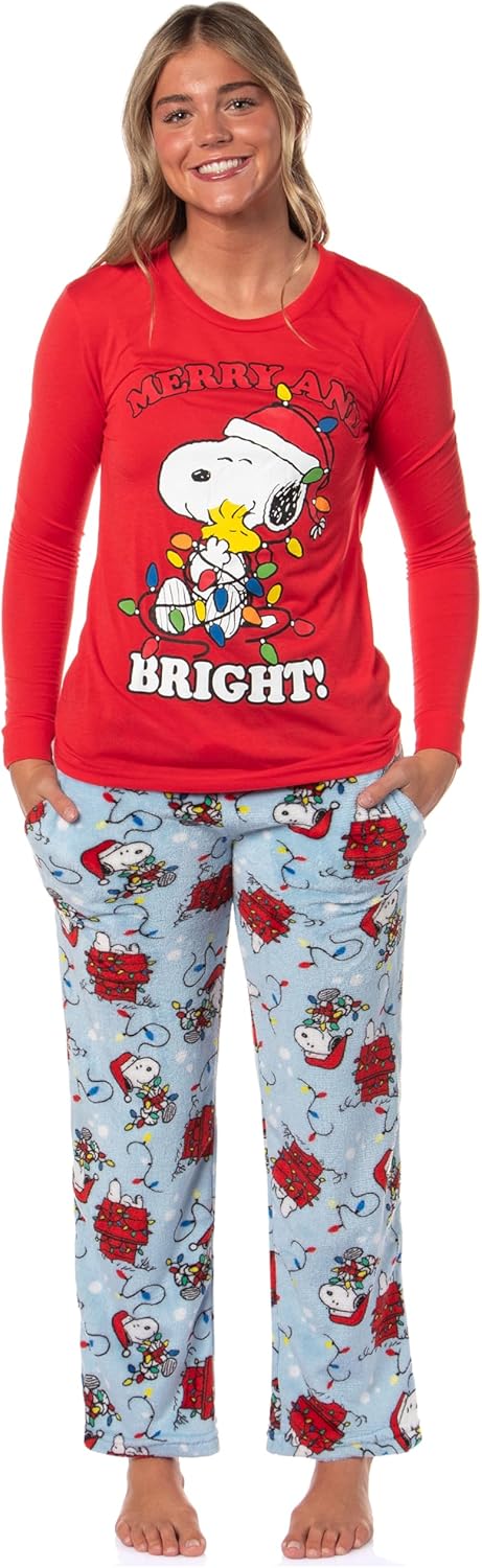 Peanuts Christmas Pajamas Snoopy Merry Bright Honduras Ubuy