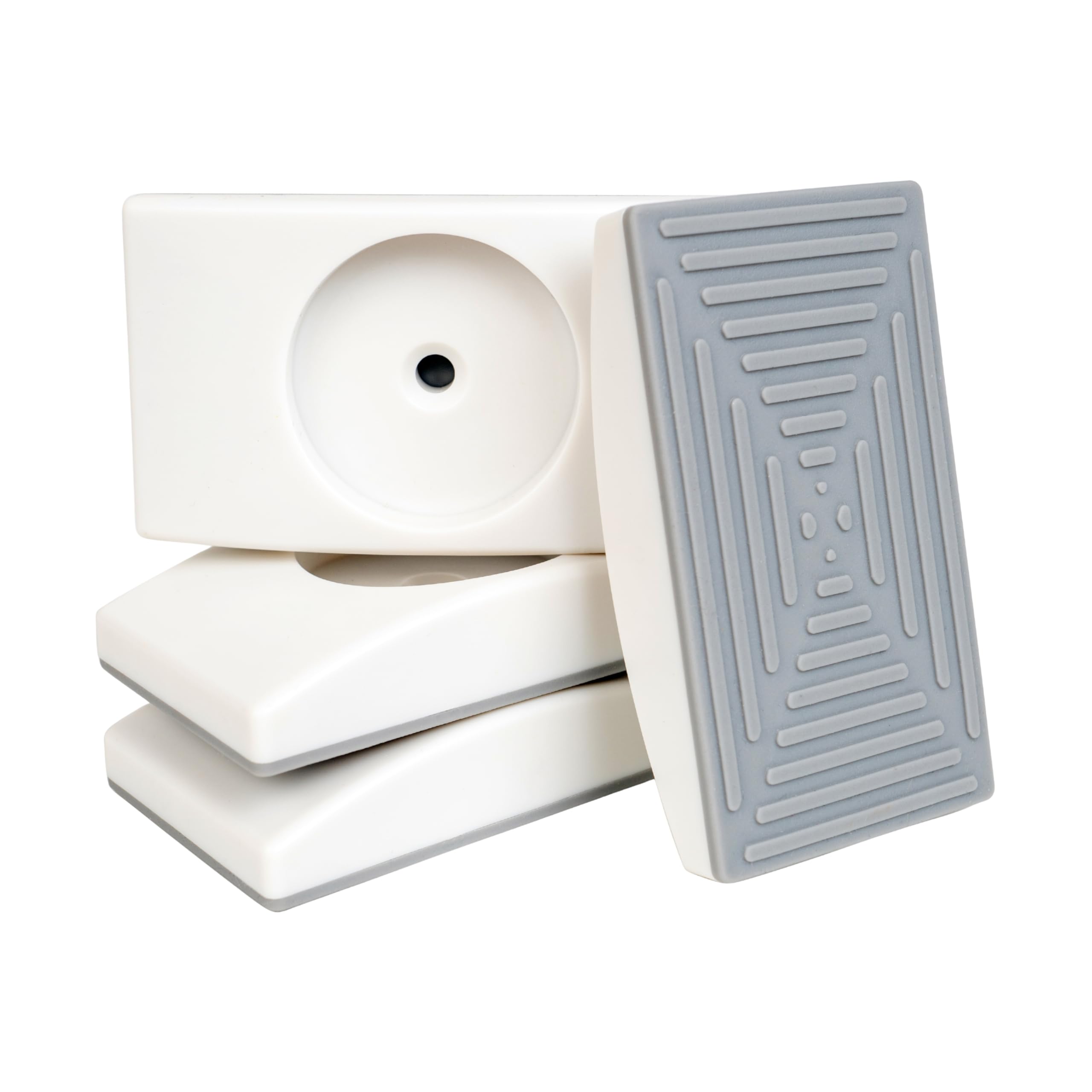 Rechteckige Türgitter Wandschutz Pads, für max. Ø 41 mm Druckschraubenköpfe, 4 Stück, für Treppen- und Türschutzgitter, Wand Gitterschutz Silikon Pads, Wandschutzpad Treppengitter, Türschutz Puffer