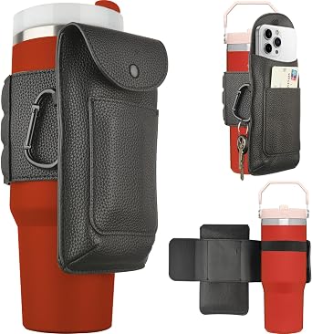 Gym Magnetic Water Bottle Pouch, Magnetic Gym Pouch Phone Holder Bag, Heavy Duty Fitness Water Bottle Accessories for Stanley, Owala, Soufull, Simple Modern Water Bottle
