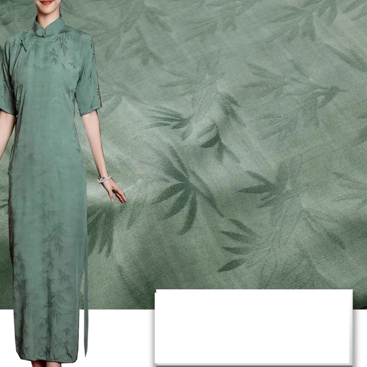 Tkanina brokatowa w kwiaty, Tkanina bawełniana żakardowa z satynowymi liśćmi do szycia spódnicy Cheongsam Multicolor | Black