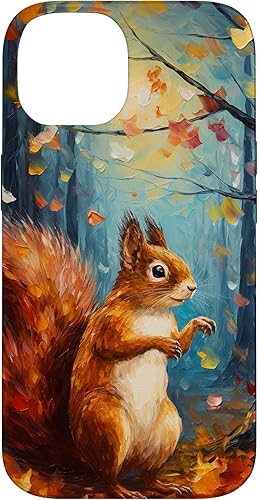 Miniatura 4 de Funda estilo Van Gogh para iPhone 1212 Pro Starry Night Squirrel Autumn Falling Leaves