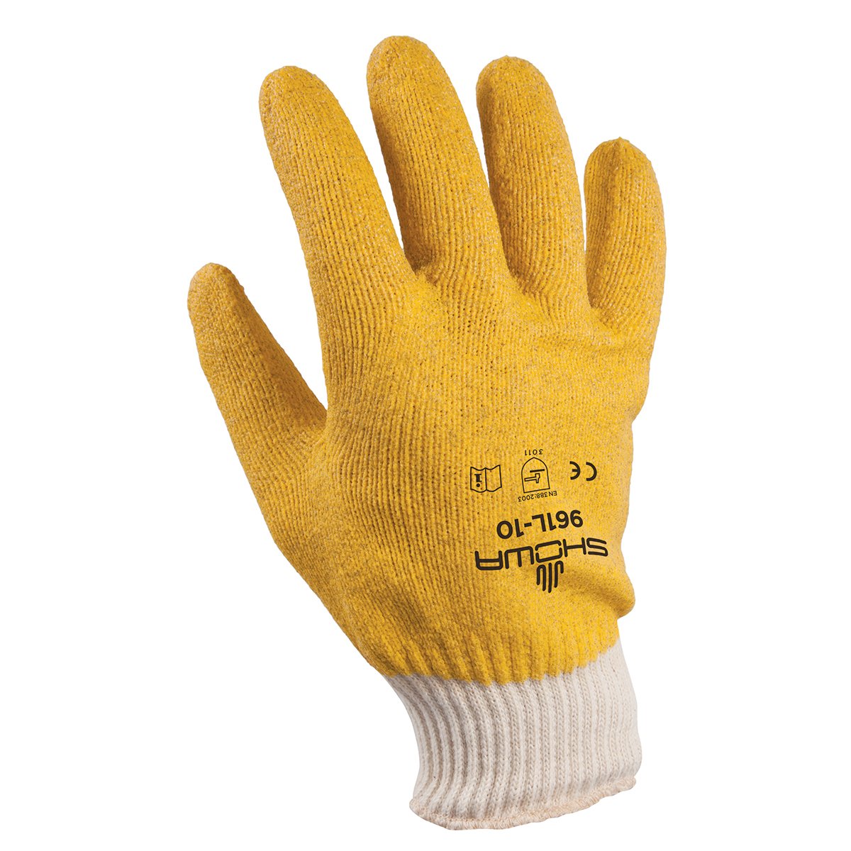 SHOWA 961 Fully Coated PVC General Purpose Work Glove with Cotton Liner, Medium (12 Pair)