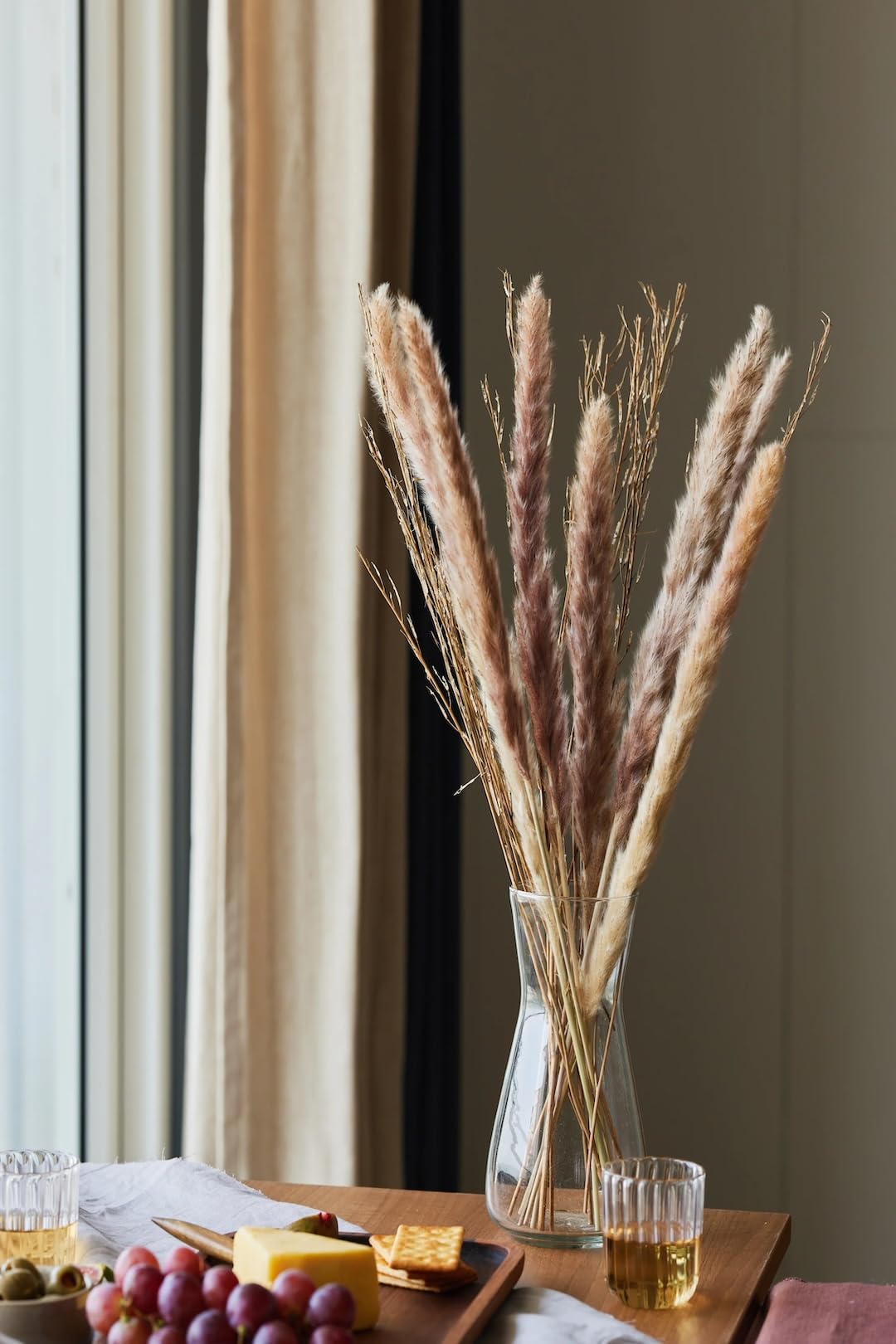 Purezento Brown Wheat Dried Flower Delight| for Home,Office or Living Room |Diwali Decoration ,Feathery Texture Finish Festival Decor with Natural Golden Beauty(Set of 15)(Vase Not Included)-image-48