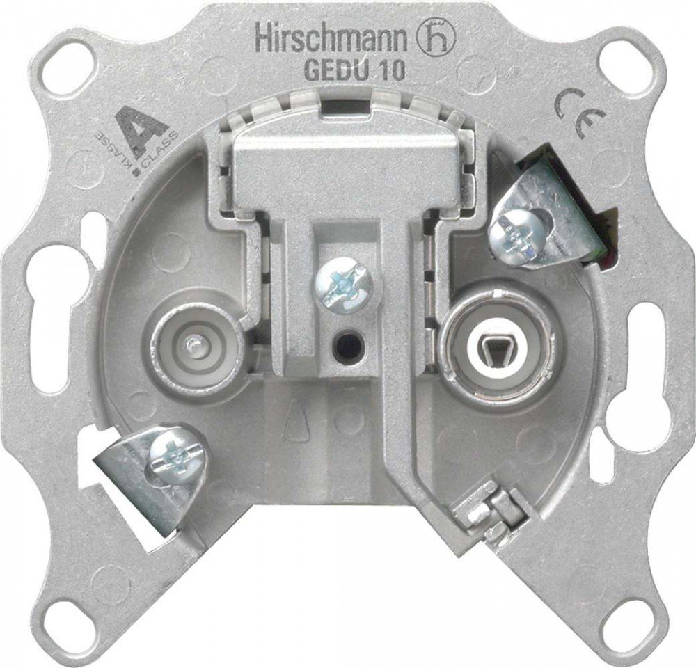 Prise d'antenne Gira 004100 Hirschmann GEDU 10 en blanc 2 trous