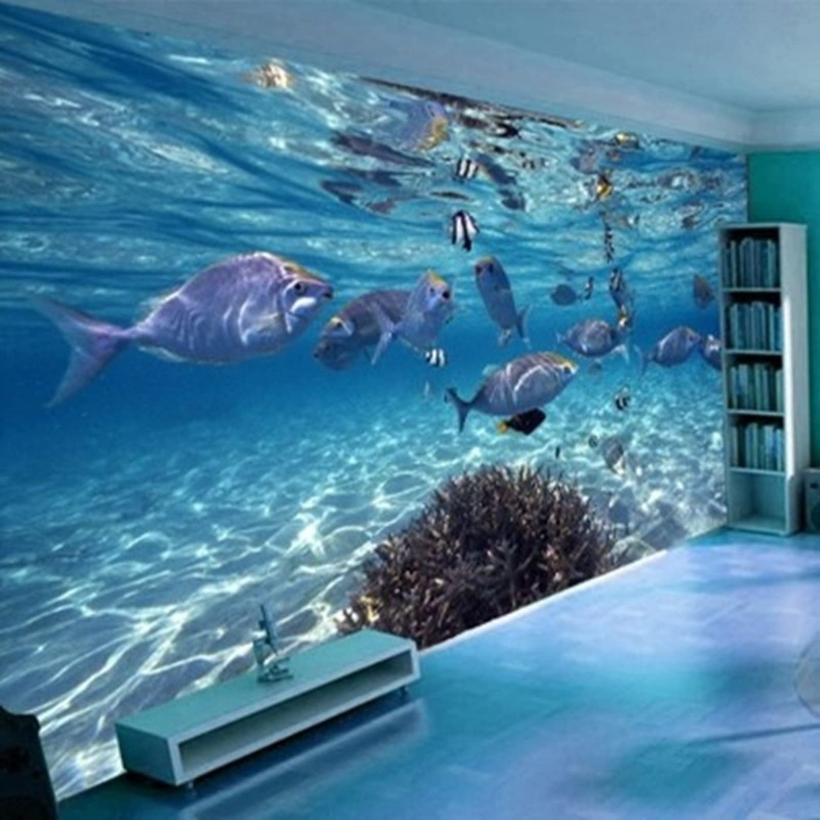 背景布深海魚珊瑚礁ブルー撮影用背景シート220x150cm 無反射スタジオ背景 Amazon.co.jp: BOEERLCNL 3D 写真の壁紙ブルー海底魚リビングルームの