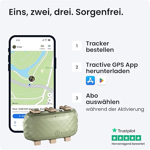 Miniatura 15 de Tractive Rastreador GPS XL Smart Dog Rastreador de mascotas en vivo con valla virtual Monitoreo de signos vitales de corazón y frecuencia