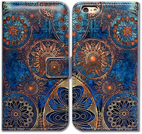 Bcov iPhone SE 2022 Case,iPhone SE 3rd Gen Case,iPhone SE 2020 Case, Gorgeous Colours Circle Wallet Flip Leather Cover Case with Credit Card Slot ID Card Holder Kickstand for iPhone 7/8/SE 2022