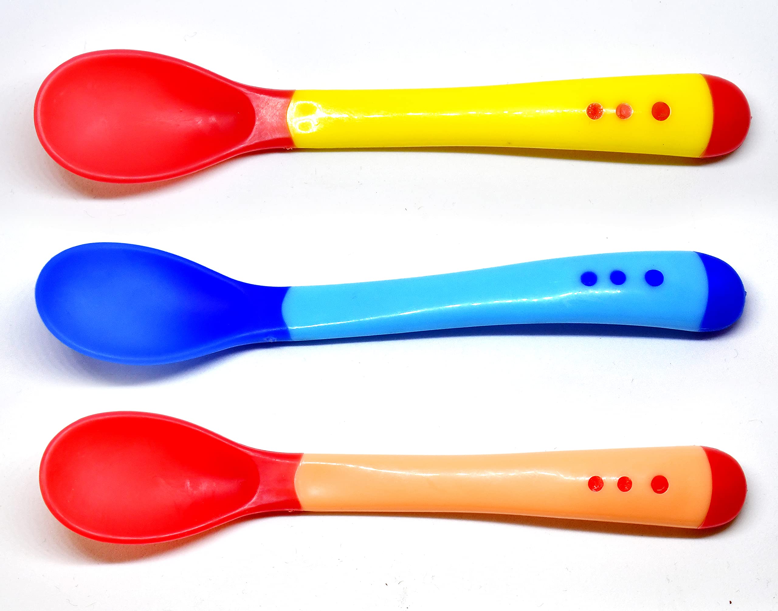THE LITTLE LOOKERS Silicone Tip Heat Sensitive Silicone Spoons | Temperature Sensing Spoons | Spoon Set (Red, Blue & Yellow, Pack of 3)-image-45