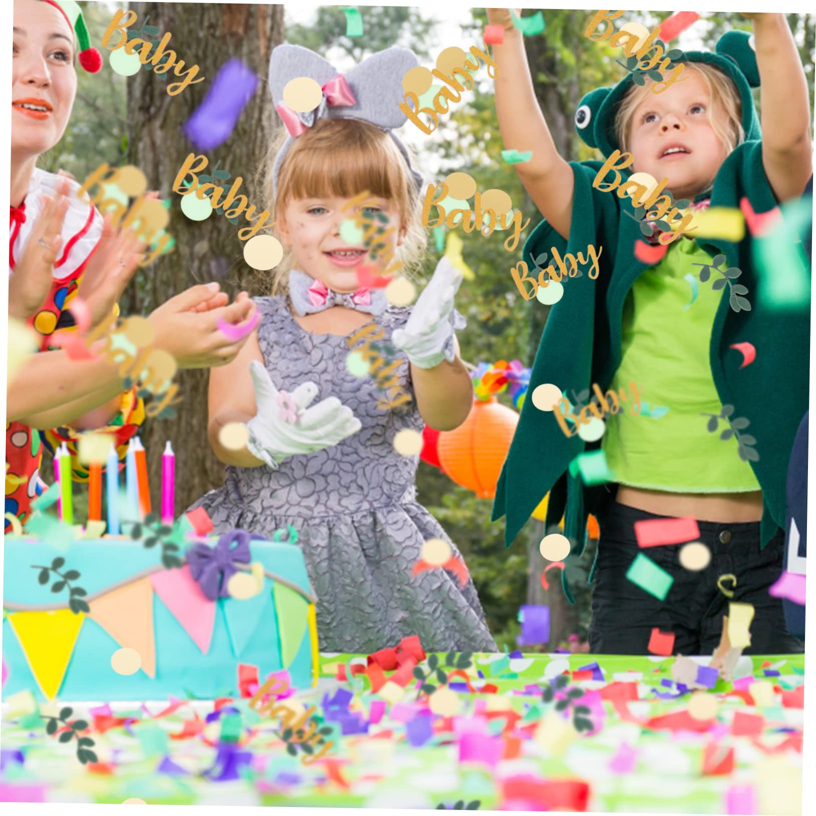 Ciieeo 10sätze Dekoratives Konfetti Für Babyparty Mit Blättern Buchstaben Und Kreisen Für Tischdekorationen Und Feierlichkeiten Langlebige Papierstreudeko