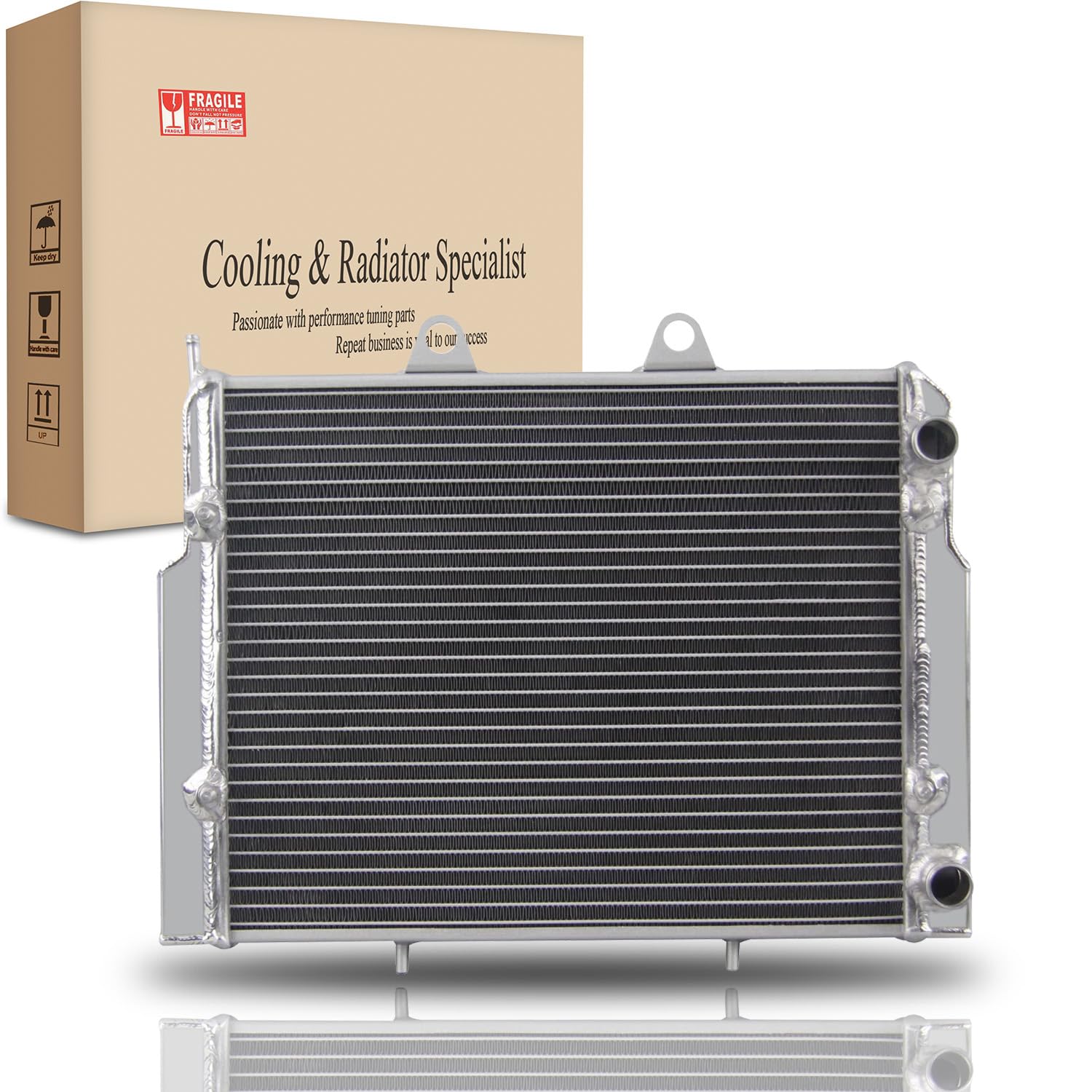 HonorPower Aluminum Radiator OEM Replacement for 2007-2017 Polaris RZR 570/800/ 800S EFI OEM 1240319 1240444 AA5052 Aluminum Core Radiador para