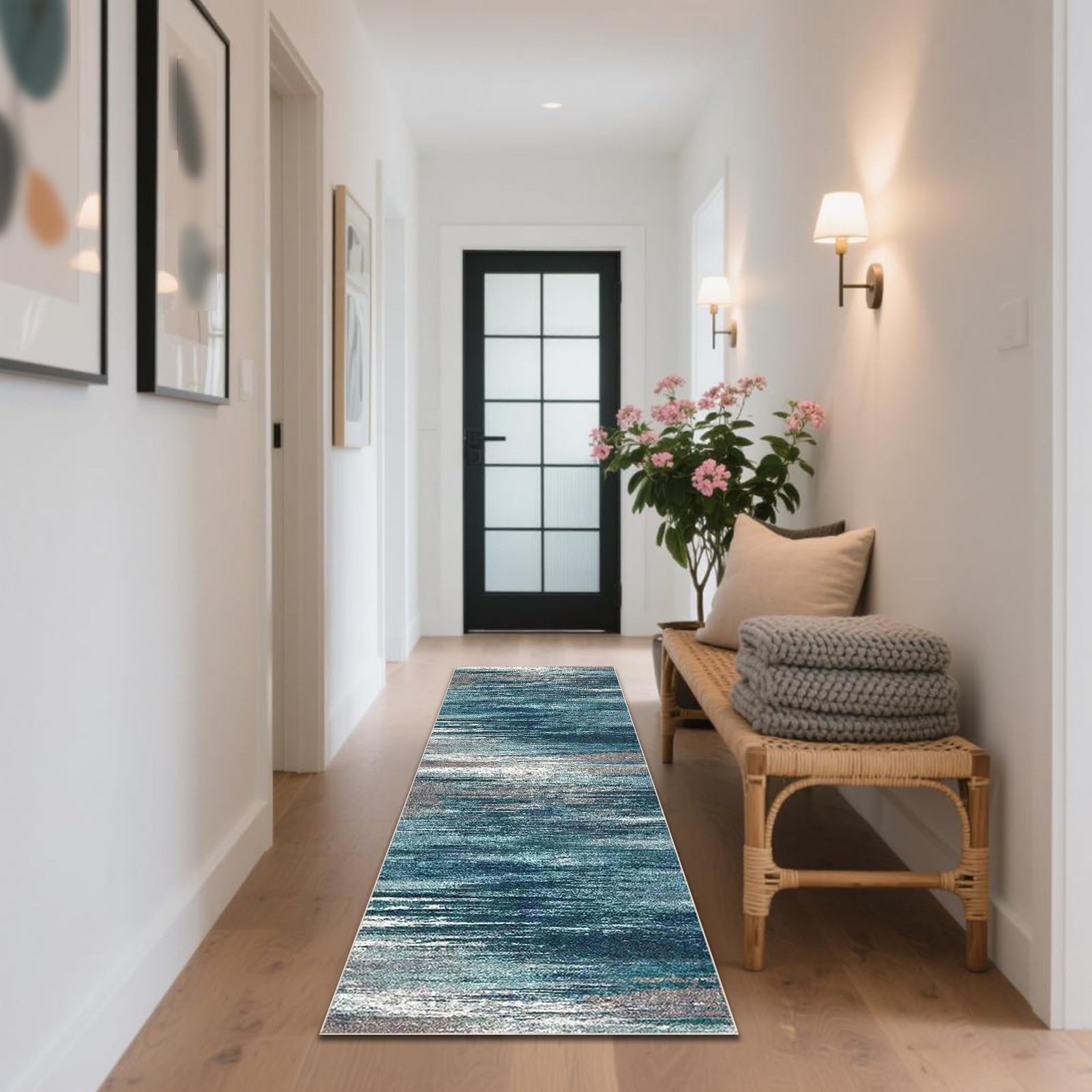Tapis De Couloir Lavable 40x80cm - Polyester Absorbant - Dessous Caoutchouc Antidérapant - Pour Cuisine, Entrée, Salle De Bain