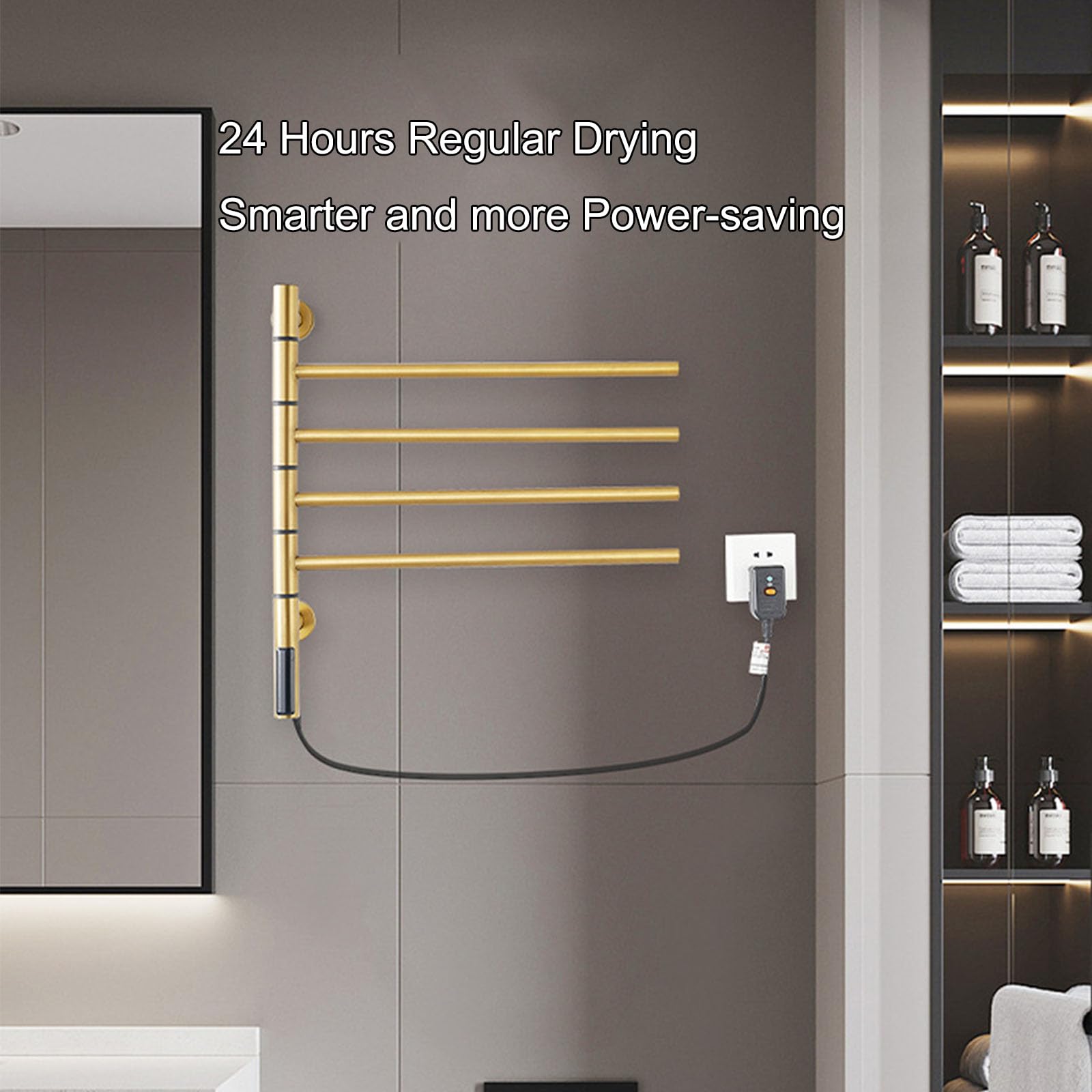 WPHH Chauffant Sèche-Serviettes Électrique, Chauffe-Serviettes Pivotant