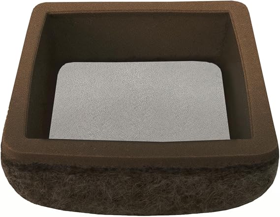 Super Sliders 1 1/4 Square Secure Grip Formed Felt Furniture Movers for Hardwood, Brown (20 Pack)