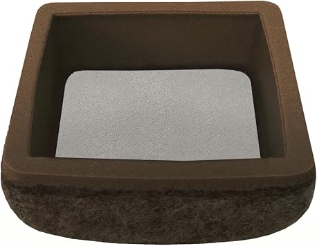 Super Sliders 1 1/4 Square Secure Grip Formed Felt Furniture Movers for Hardwood, Brown (20 Pack)