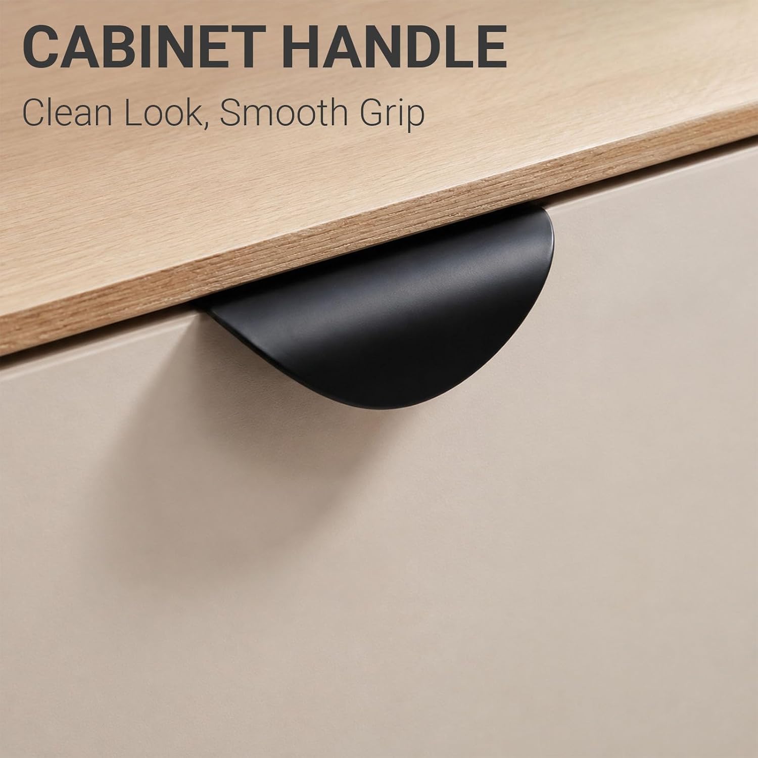 HEVSTIL Drawer Pulls, 1-1/4" Hole Centers, Black, 4-Pack image 4