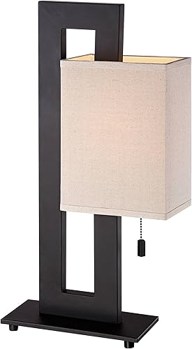 Miniatura 7 de 360 Lighting Moderna lámpara de mesa decorativa de 20.5 pulgadas de alto, color marrón expreso de alta intensidad, base de metal rectangular