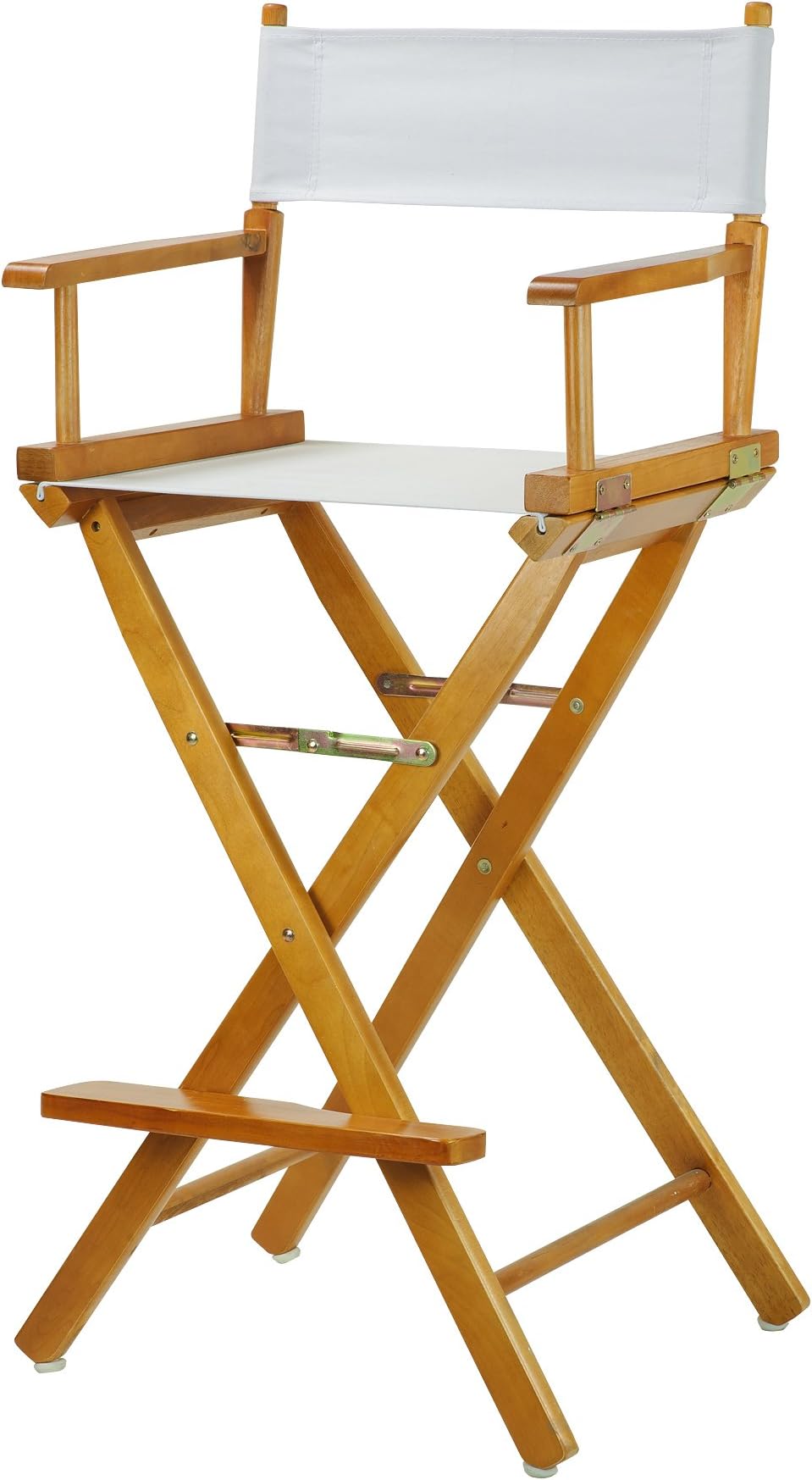 30" Director's Chair Honey Oak Frame-with White Canvas, Bar Height