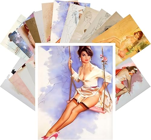 Miniatura 6 de Pinup Postal Pack 24pcs Sexy Girls and Classic Cars Vintage Sport Magazine Pinup