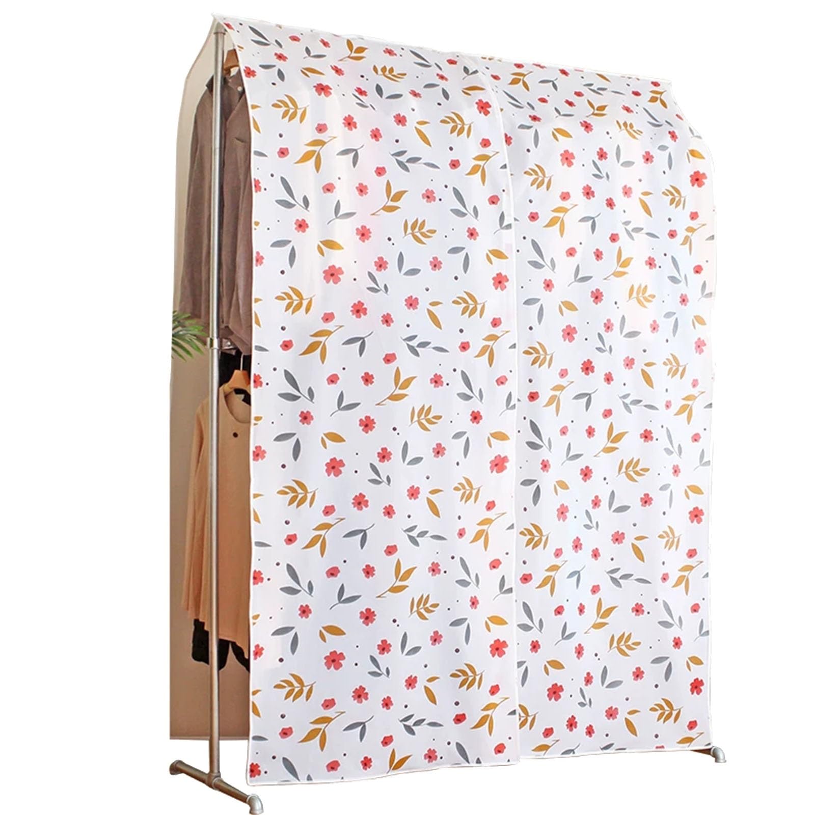 Funda Ropa Armario con Estampado, Funda Ropa de PEVA Grueso, Transparente, Diseñada para Usar con Barras Superiores e Inferiores, Mantiene Tu Ropa Limpia y Protegida(79x71in/200x180cm)