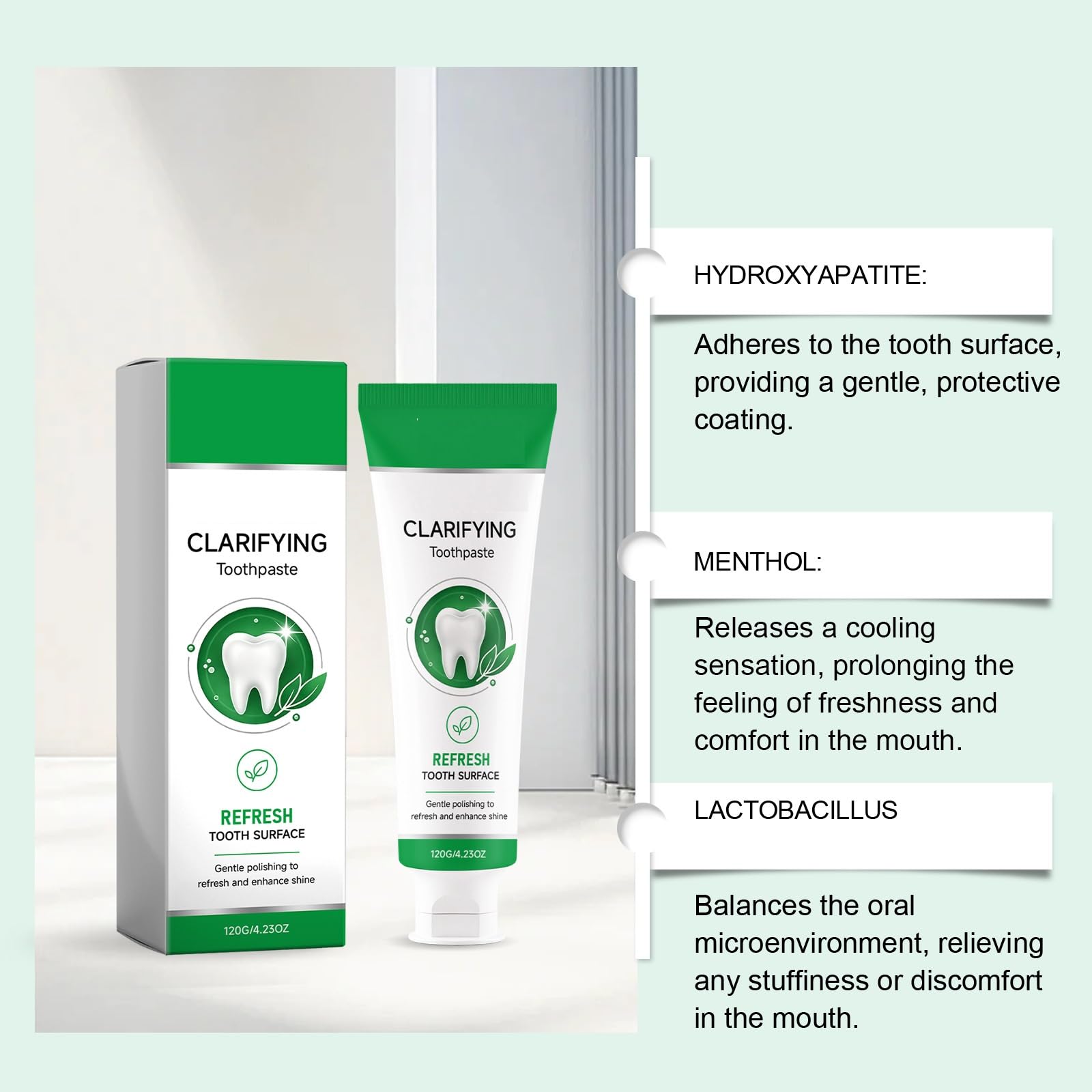 Dentifrice nano hydroxyapatite, sans fluorure, (6PCS)