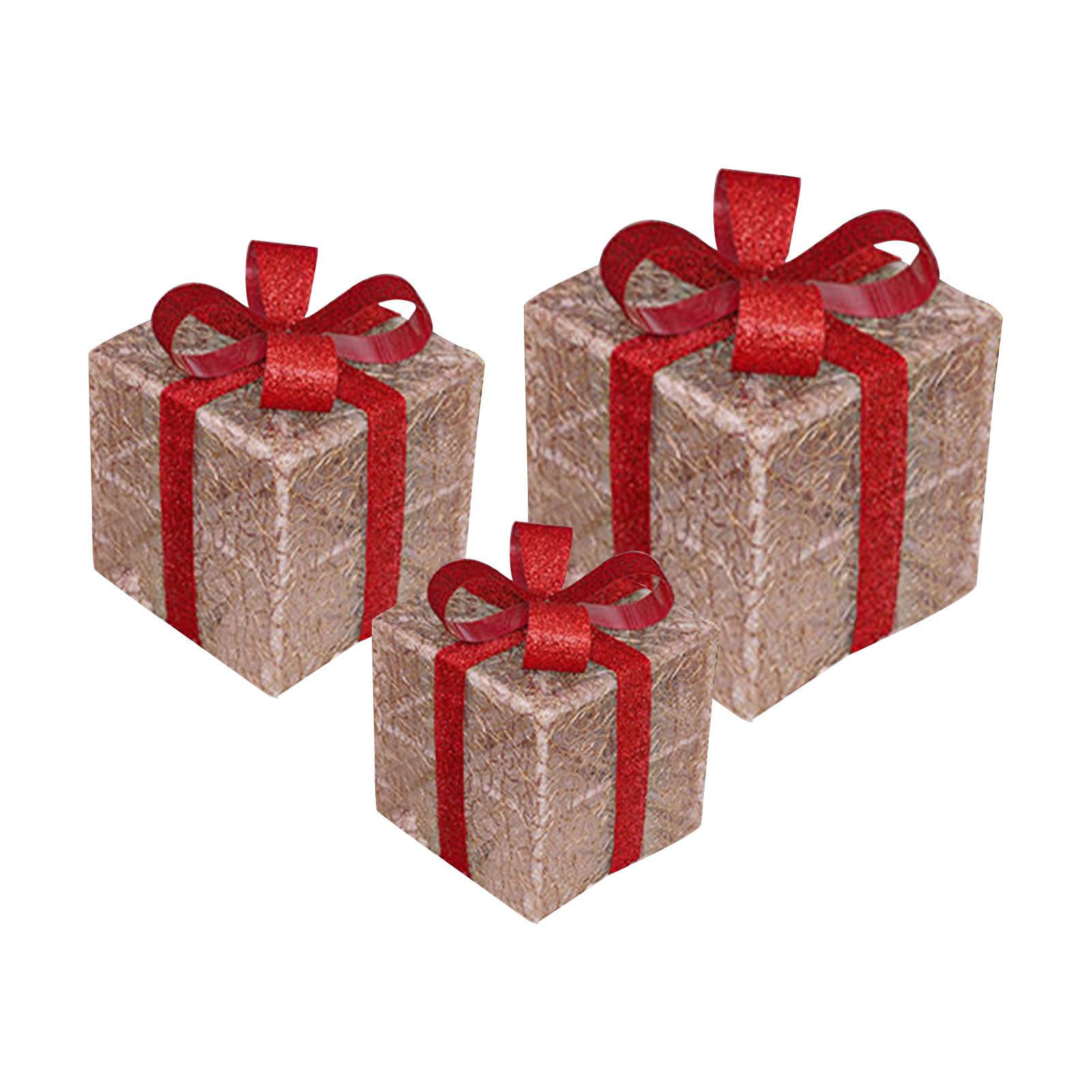 Cajas Iluminadas Navideñas 3 Piezas Decoración LED | Luces LED Para Para Propietarios Apartamento Oficina Hogar Sala De Estar Dormitorio Repisa De Chimenea Entrada Alfeizar
