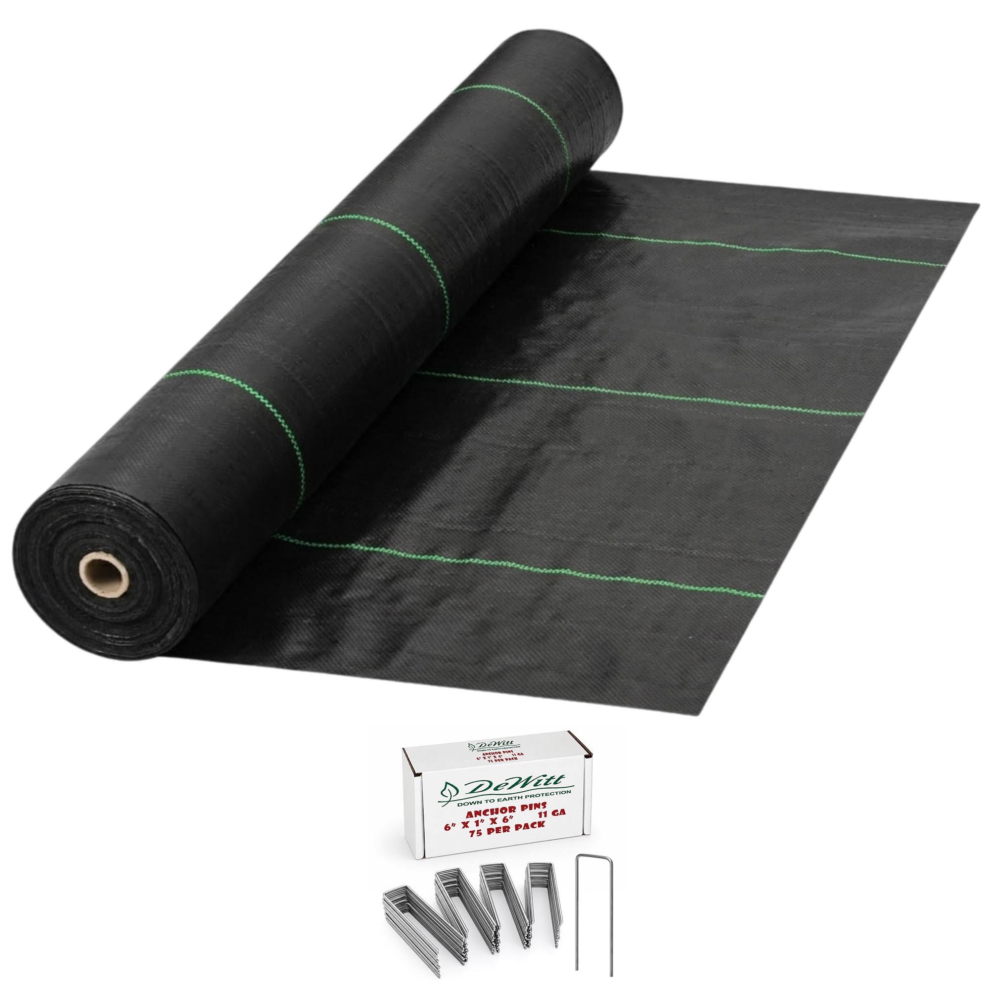 Dewitt Earthmat Woven 4' x 100' Ground Cover & 6" Anchoring Pins, 75 Count