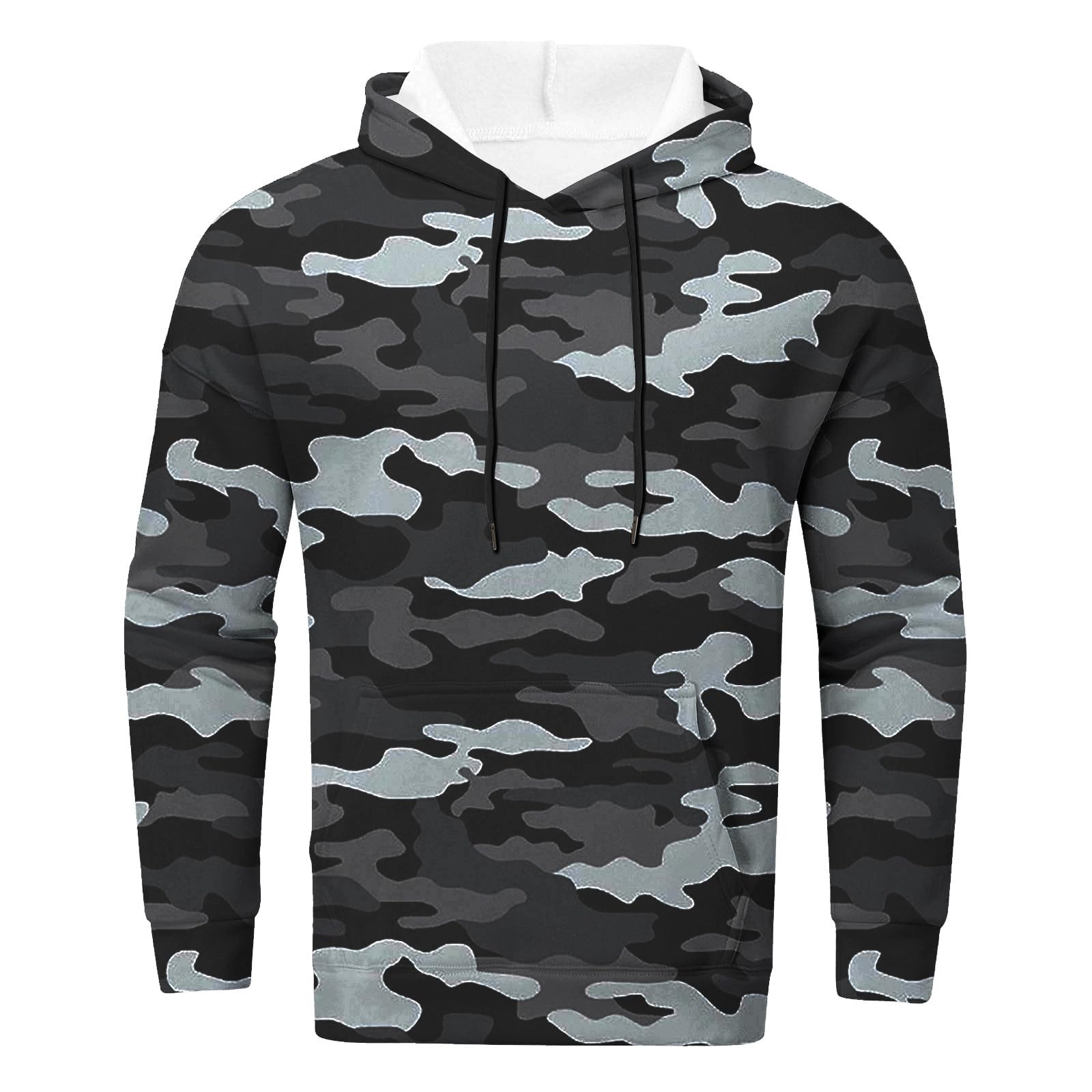 Generisch Tuta mimetica militare da uomo, pantaloni da combattimento e felpa con cappuccio, uniforme militare, costume mimetico, 2 pezzi, felpa con cappuccio e pantaloni da jogging, tuta sportiva