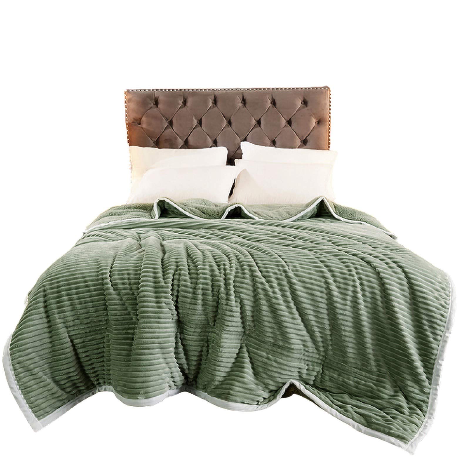 Manta para Cama,Manta de Sofá, Tacto Aterciopelado, Reversible de Franela/Sherpa, Suave, Transpirable, Ligera, Ecológica y de Fácil Cuidado