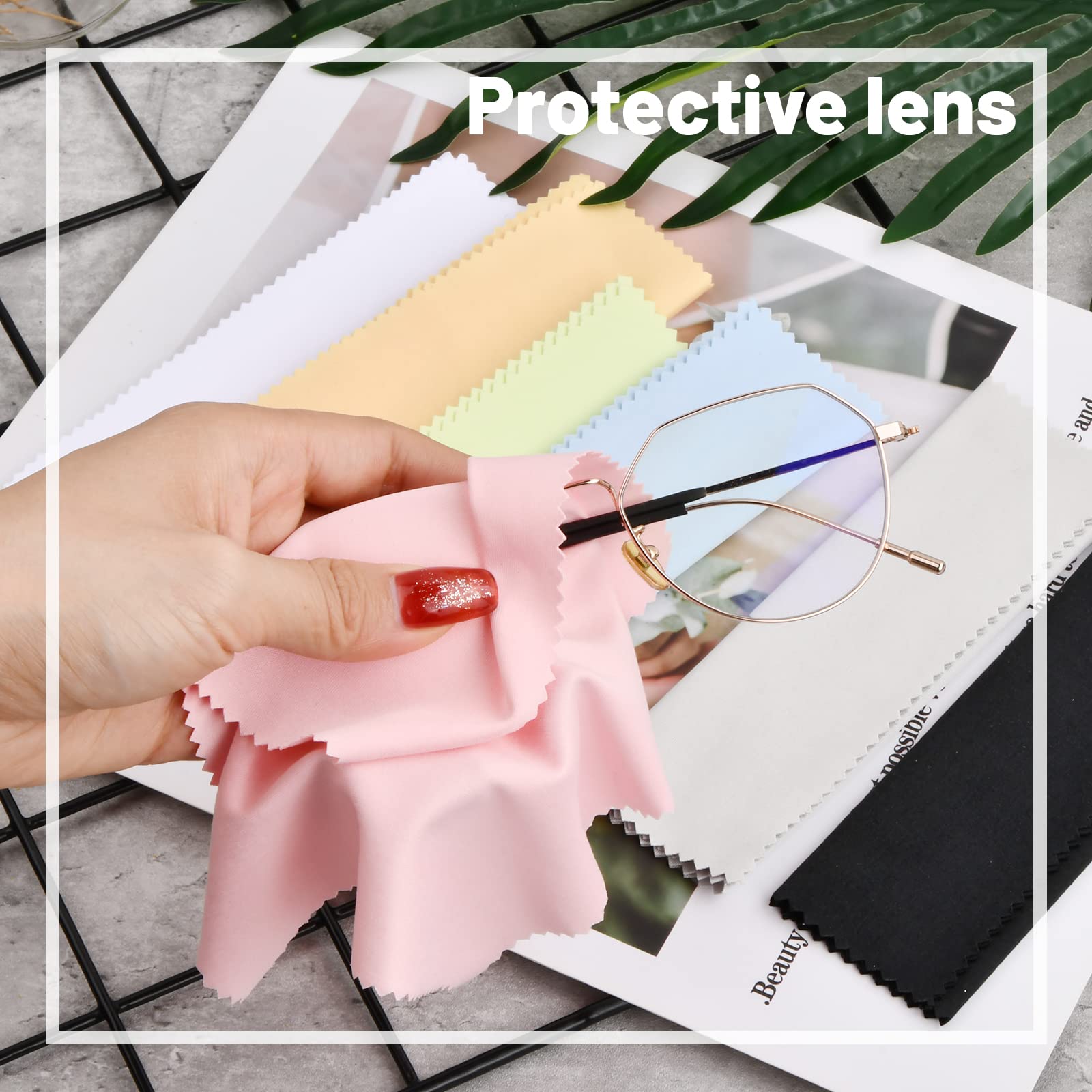 14 Pezzi Panni per Pulizia Occhiali,15x18cm Panno Microfibra Schermo, Multicolore Panno Occhiali da Vista, Microfibra Panno di Pulizia per Pulire Occhiali Fotocamere Telefoni Cellulari Lenti Tablet